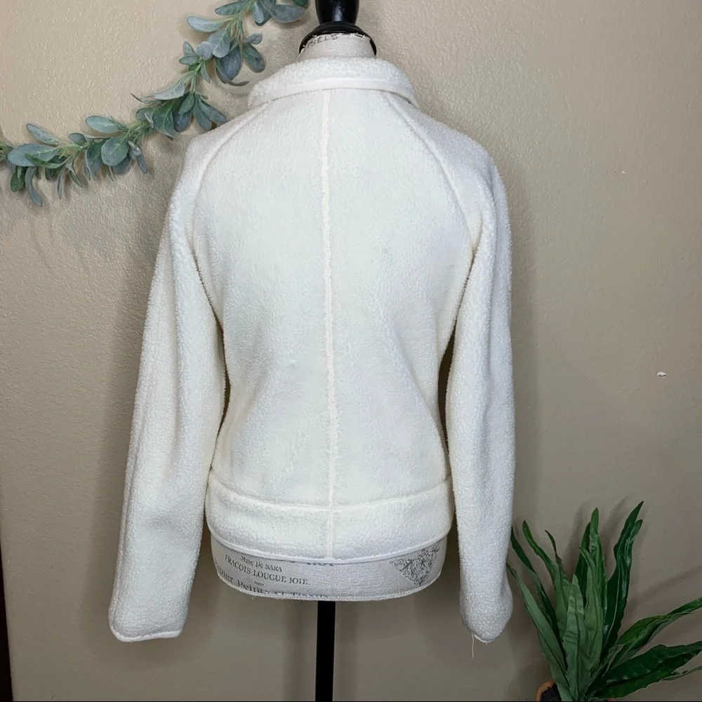 American Eagle ~ Sherpa Jacket Full Zip Nubby Ivory Size Medium - Picture 7 of 11